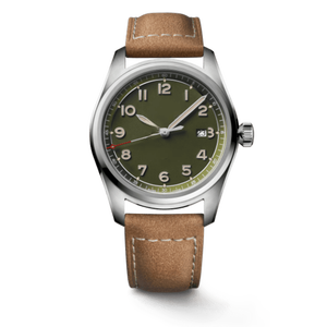 Montre mécanique automatique classique avec cadran à chiffres arabes et bracelet en cuir pour homme Longinesing - Product Image 1