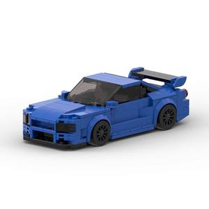 Blauer Bestseller Sportwagen-Modell Spielzeug Plastik MOC Bausteine für Jungen Auto-Baukasten-Sets - Product Image 1