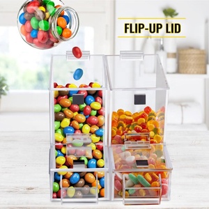 <span class=keywords><strong>Stackable</strong></span> Mini kẹo topping dispenser, 11 "x 4" x 7 "Acrylic kẹo Bin, số lượng lớn kẹo bin với từ Bản lề cửa - Product Image 4