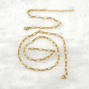 Zogxin Paperclip Chain Necklace 18K Gold Plated Titanium Steel Geometric Design For Women Fashion Jewelry Accessory - Product Image 3