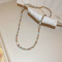 Batu Alam Merah Agate Amethyst Mutiara Barok Kristal Manik-Manik Rantai Baja Tahan Karat Wanita