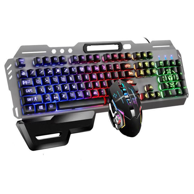 Factory Metal Panel Breathing Lamp Suspended Keycap Keyboard and Mouse Combo Keyboard Mechanical Portable Gaming Keyboard
