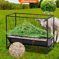Mangeoire industrielle en métal pour foin et céréales, avec bac à alimentation de 24 gallons, pour chèvres, veaux, vaches, chevaux