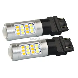 42smd Dual Color Smd2835 Reversing Light Drl 3157 Led Bulb Car led switch back turn signal light anti-stroboscopic decoding bulb