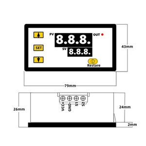 W3230 12V 24V AC110-220V Probe line 20A Digital Temperature <strong>Control</strong> LED Display Thermostat With Heat/Cooling <strong>Control</strong> <strong>Instrument</strong> - Product Image 4
