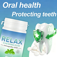 WELLBODY Menthe Sans Sucre Chewing-gum Relaxant Ashwagandha GABA Anti-stress Améliore l'Humeur Portable 60 Pièces Complément Alimentaire