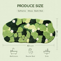 Gänseblümchen-Blumenteppich Ästhetischer Grüner Blumen-Bettvorleger Weicher Mikrofaser-Teppich für Wohnungsdekoration