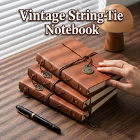 Carnet de notes journalier A5 personnalisable en cuir PU avec pendentif métallique, reliure à anneaux, pages épaisses, pour étudiants