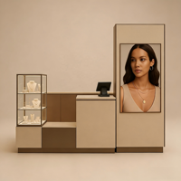 Vitrine en verre, présentoir numérique, kiosque avec éclairage LED pour la vente au détail de bijoux dans les centres commerciaux