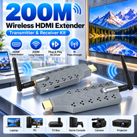 Kit émetteur-récepteur HDMI sans fil 200M, adaptateur vidéo HDMI longue portée, Plug and Play, en alliage d'aluminium pour PC