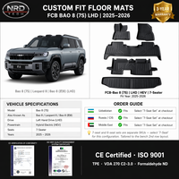 OEM/ODM Karpet Mobil 3D TPE Anti Air Anti Selip Ramah Lingkungan Sesuai Pesanan FCB Bao 8 HEV 7-Kursi 2025-2026 LHD |   MOQ 50 Set Cepat