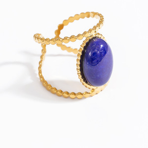 แหวนทองชุบสไตล์ยุโรปสำหรับผู้หญิง ประดับด้วยหินธรรมชาติรูปดาว ดีไซน์เรขาคณิต เหมาะสำหรับเป็นของขวัญเครื่องประดับ - Product Image 5