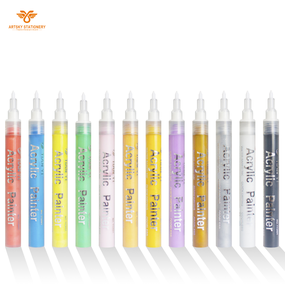 Акриловые маркеры для ручек, акриловые маркеры для рисования, 12 видов цветов очень тонкий наконечник | Уникальные художественные изделия