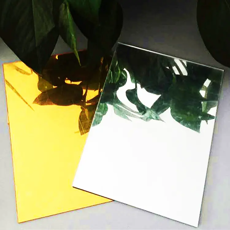 Lámina acrílica personalizada para espejo, lámina acrílica con signo dorado de 4x8 pies