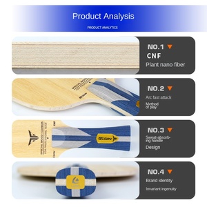 Lame <span class=keywords><strong>de</strong></span> tennis <span class=keywords><strong>de</strong></span> table LOKI TLESON CNF 7 plis en fibre <span class=keywords><strong>de</strong></span> carbone durable, caoutchouc à picots, 90g5, joueurs professionnels - Product Image 2