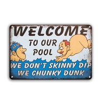 Estilo caliente Vintage Retro Carteles de chapa Playa Piscina Pared Placas de metal decorativas para grandes descuentos