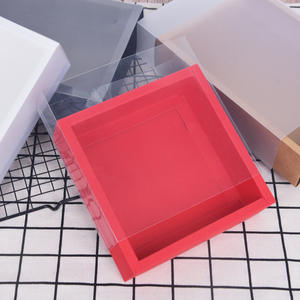 Boîte à tiroir carrée transparente pliable en papier kraft, faite à la main, pour <span class=keywords><strong>savon</strong></span>, fleurs, thé, chaussettes, sous-vêtements, emballage cadeau, imprimé pailleté - Product Image 2
