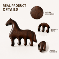 Peigne de massage en bois de santal doré pour le meridien du cheval, outil Gua Sha en bois pour le cuir chevelu, pour le spa et les soins personnels
