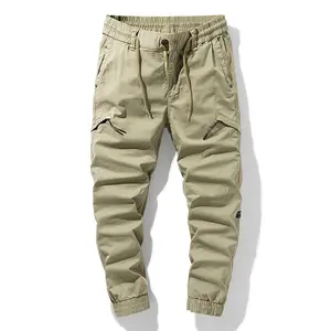 Side pocket zippered workwear pants solid color thin men's cargo pants cargo pants