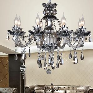 Lustre de bougie en cristal gris 24 ampoules de haute qualité pour salon Europe - Product Image 2