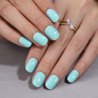 Fournisseur d'ongles personnalisé 32 pièces en acrylique conçu par pression sur les ongles Art fait à la main court carré Gel presse sur les ongles