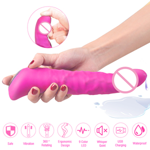 <strong>Silicone</strong> Safety Rotating Vibrator <strong>Dildo</strong> for Female Masturbation and Couples Sex - Product Image 2