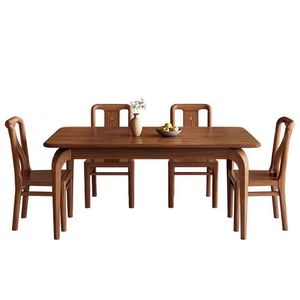 Set di Tavolo <span class=keywords><strong>da</strong></span> Pranzo e Sedie in Legno Massello, Design Moderno e Minimalista di Lusso, per 4-6 Persone, Arredamento Unico per <span class=keywords><strong>Cucina</strong></span> e Sala <span class=keywords><strong>da</strong></span> Pranzo - Product Image 6