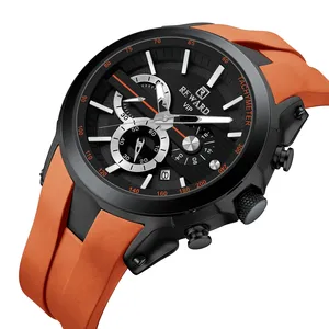 Reward Custom Logo Fashion Sport Watch Men Luxury Waterproof Chronograph Silicone Quartz Watches For Men