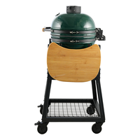 Barbecue Kamado ovale en céramique SEB de 23 pouces, moderne, robuste, au charbon de bois, avec commande tactile, surface de cuisson de 48,5 cm, pour extérieur