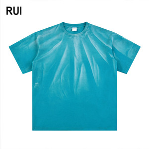 RUIQUWIN Camiseta de Verano para Hombre al por Mayor, de Alta Calidad, Estilo Vintage Lavado, Streetwear, Oversize, Tallas Grandes, Holgada y Transpirable - Product Image 1