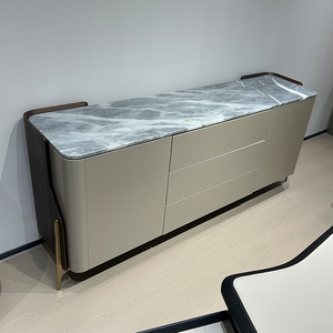 Meuble de rangement moderne de luxe en marbre pour salon, chambre, hôtel et bar à dîner - Design minimaliste Lou - Product Image 1
