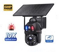 Caméra solaire SECTEC 10W à double objectif, zoom optique 10x, 6MP, 3K, 4G, extérieure, IP66, boîtier métallique, caméra PTZ, détection humaine, sécurité CCTV