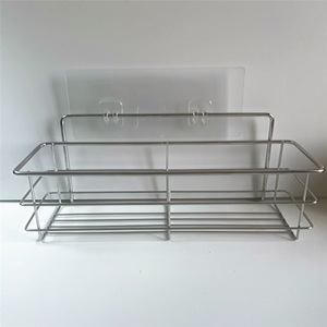 Moderno organizador de ducha de aleación de zinc para hotel con ventosa sin perforaciones, cesta de cosméticos para baño - Product Image 5