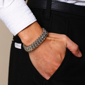 Stainless Steel Double Layer Chain <b>Mens</b> Bracelets <b>Bangles</b> Fashion Braided Bracelet <b>Bangle</b> <b>Men</b> Hip Hop Party Rock Jewelry - Product Image 4