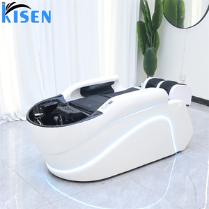 Cama de masaje eléctrica LED para lavado de cabello en salón, spa tailandés, spa capilar, cama de champú, silla de masaje de belleza eléctrica con LED - Product Image 1