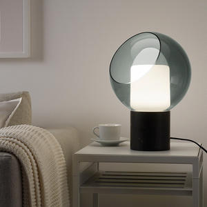 Postmodern Minimalist Glass-Shaded <b>Table</b> <b>Lamp</b> for Living Room Bedroom Bedside with Marble Decorative Accent - Product Image 1