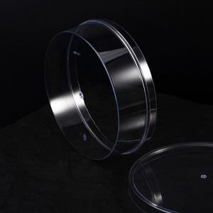 Boîte de rangement ronde en plastique transparent avec couvercle, récipient alimentaire transparent pour bonbons, biscuits, chocolat, emballage cadeau, présentoir - Product Image 2