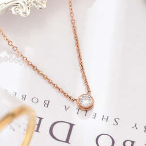 Collar con Colgante de Burbujas de Moissanita VVS <span class=keywords><strong>D</strong></span>, Chapado en Oro Rosa, Plata de Ley 925, Cadena de Eslabones Clásica, Fina, de Lujo y Moderna - Product Image 4