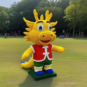 D115 Cartoon Dragon Fabric Ornament-3D Art Handmade Weather Resistant LED Customizable Size Outdoor/Indoor <b>Garden</b> Decor - Product Image 2