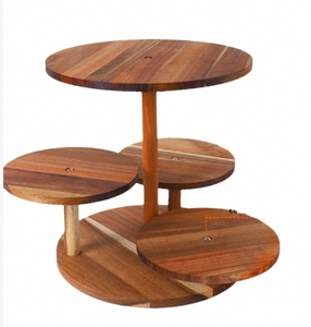 Bandeja escalonada de madera maciza, Soporte redondo de 5 capas para Postres, torre de soporte para cupcakes para postres - Product Image 1
