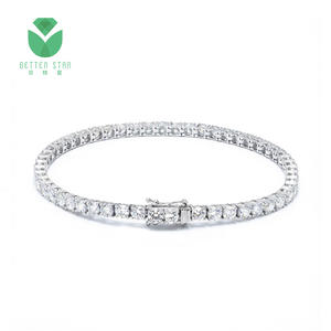 Pulsera de tenis Betterstar personalizada de oro blanco macizo de 14K/18K con diamantes cultivados en laboratorio de claridad VVS para mujer, regalo de boda, fabricante - Product Image 4