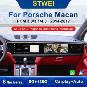 Écran double 12,3 pouces pour Porsche Macan 2011-2017, autoradio Android 2DIN, lecteur multimédia vidéo, HU 4G LTE, Bluetooth sans fil, Carplay - Product Image 2