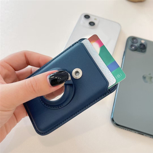 Super Safe Slim doble bolsillo N52 doble fuerte imanes dos ranuras para tarjetas de cuero tarjeta soporte magnético para <span class=keywords><strong>Airtag</strong></span> funda de teléfono - Product Image 6