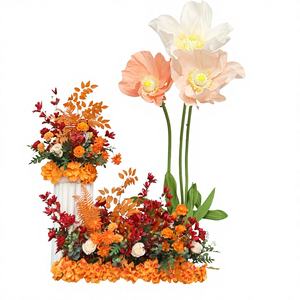 Rosas de Seda Artificiales al por Mayor, Flores de Loto Rojas para el Hogar, Bodas, Navidad, Día de la Madre, Pascua, Año Nuevo y Fiestas - Product Image 1