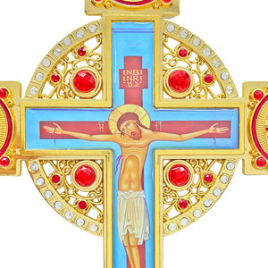 HT天主教十字架十字架耶稣基督灵感家居装饰虔诚礼品手工教堂十字架与彩色石头 - Product Image 6