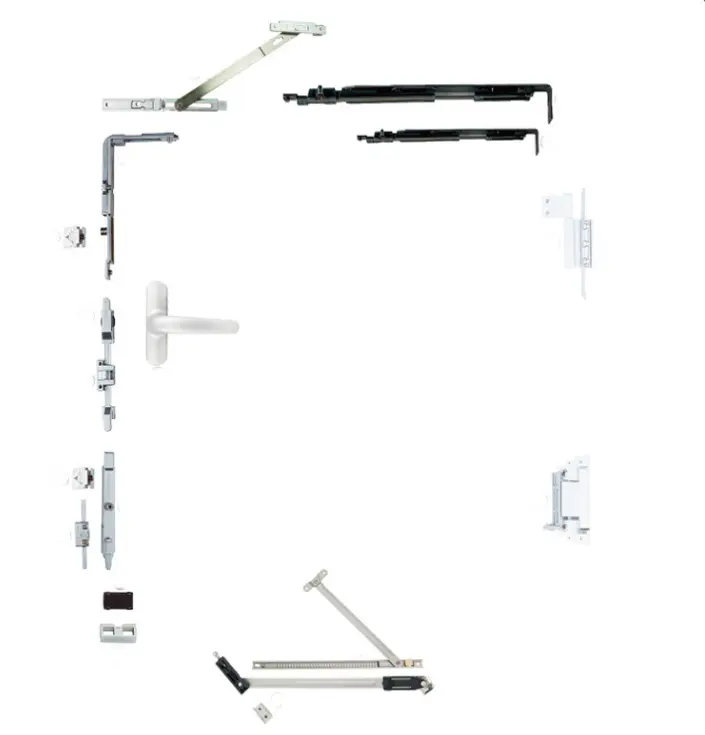 Herramientas de ventana de inclinación y giro, manija de sistema con horquilla, estándar europeo (ranura de 20mm)