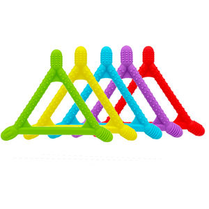 Nuevo bebé masticar triángulo texturizado ladrillos masticables dentición silicona sensorial masticar Collar para niños autismo dispositivo Motor Oral - Product Image 2