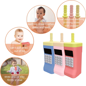 Gobelet en silicone de qualité alimentaire unique de 200ml pour bébé de <span class=keywords><strong>6</strong></span> <span class=keywords><strong>mois</strong></span> et plus avec paille de dentition, gobelet de transition pour les tout-petits - Product Image 3
