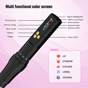 Stylo de <span class=keywords><strong>tatouage</strong></span> sans fil rechargeable rose, numérique, à batterie, pour maquillage permanent, meilleures ventes US/UE - Product Image 3