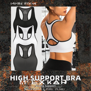 เสื้อชั้นในกีฬาไร้ตะเข็บสำหรับผู้หญิง แบบ Racerback รองรับแรงกระแทกสูง ระบายอากาศได้ดี แห้งเร็ว แต่งขอบตัดสี เหมาะสำหรับออกกำลังกาย โยคะ และฟิตเนส - Product Image 2